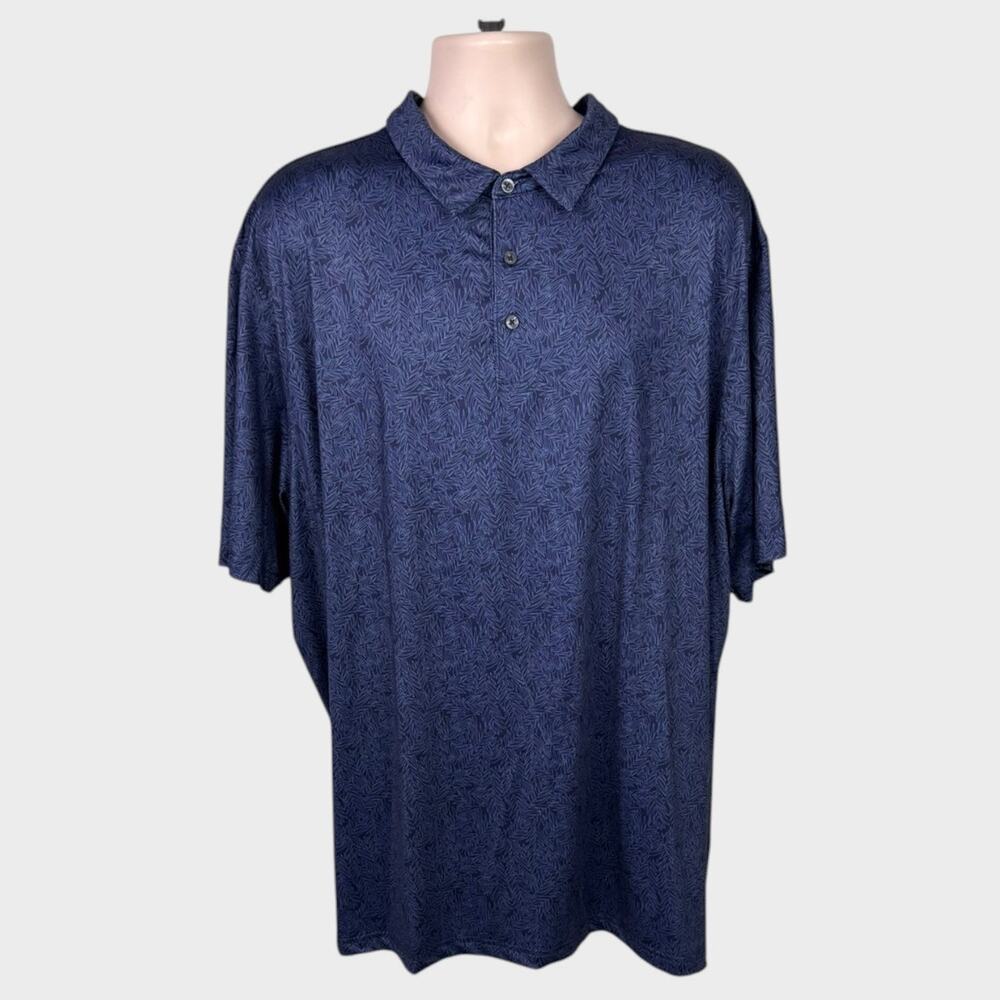 Maelreg Performance Golf Polo Mens 4XL Blue Short Sleeve Polyester Spandex